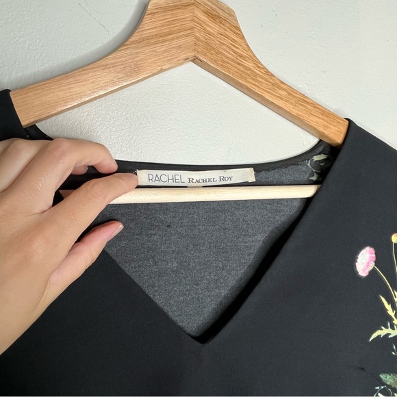 RACHEL Rachael Roy Floral Print Shift Long Sleeve Mid-Length Dress - Picture 8 of 12